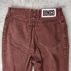 Vintage Bongo Jeans Womens 9 Plum Maroon Made in USA Gene Montesano Tapered‎